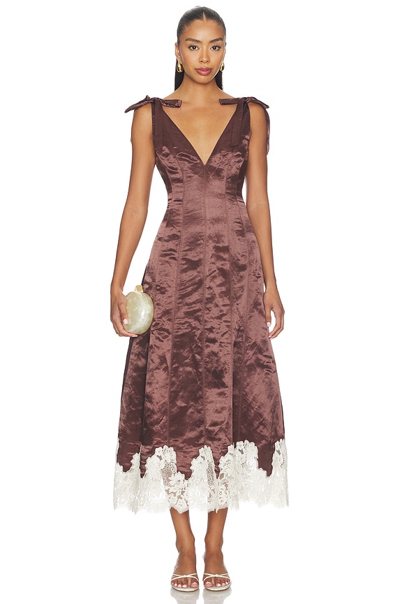 view 1 of 3 Anahi Maxi Dress in Chocolate & Ivory