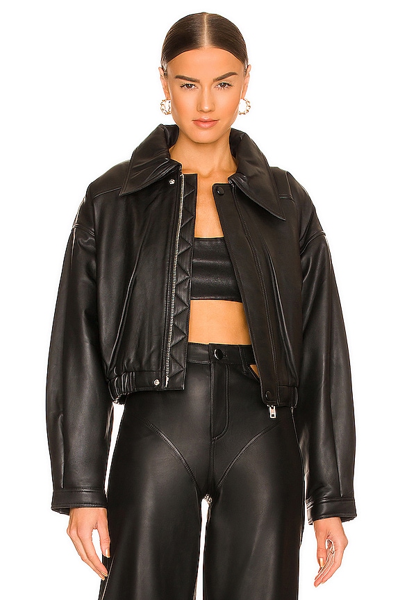 Camila Coelho Raven Leather Jacket in Black | REVOLVE