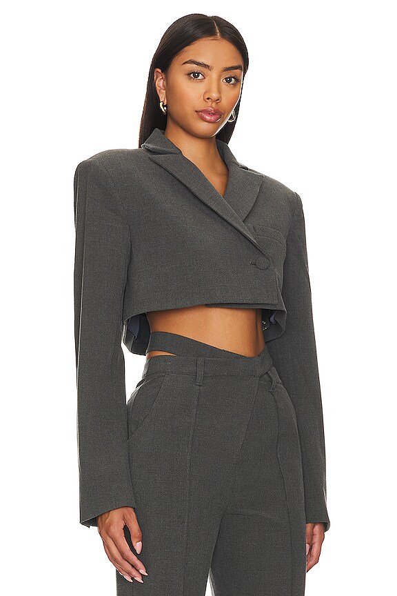 view 2 of 4 Ludlow Cropped Blazer in Charcoal