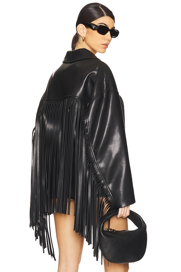 view 1 of 7 Iza Faux Leather Jacket in Black