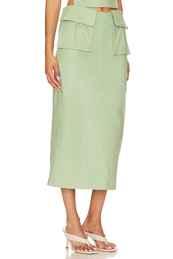 view 2 of 4 Rousseau Midi Skirt in Sage Green