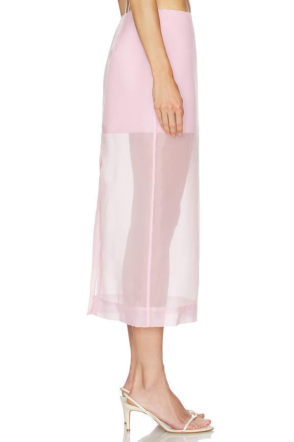 Camila Coelho Romy Midi Skirt in Powder Pink | REVOLVE