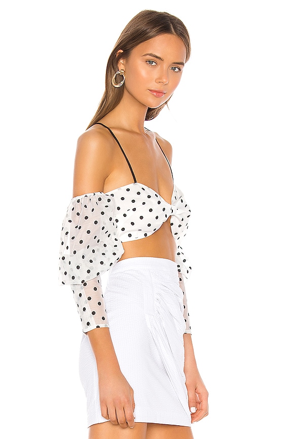 view 2 of 4 Sidney Crop Top in White & Black