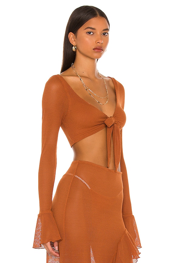 view 2 of 4 Shirlie Crop Top in Hazel Brown