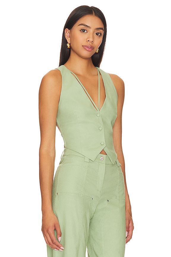 view 2 of 4 Matilde Vest in Sage Green