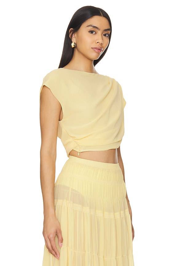 view 2 of 5 Yara Crop Top in Sunlight Yellow