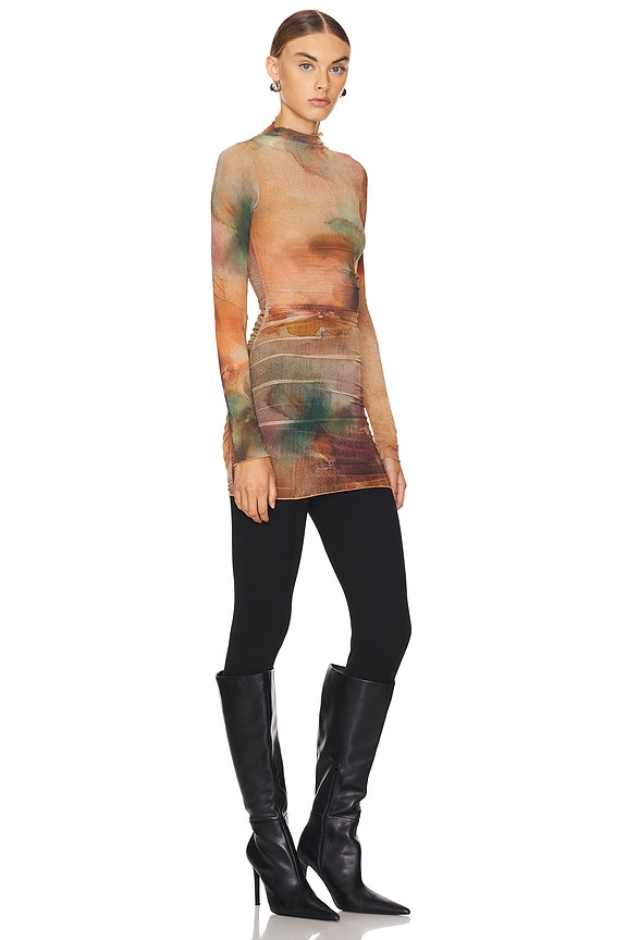 view 2 of 3 Bella Tunic Top in Multi Abstract Flora
