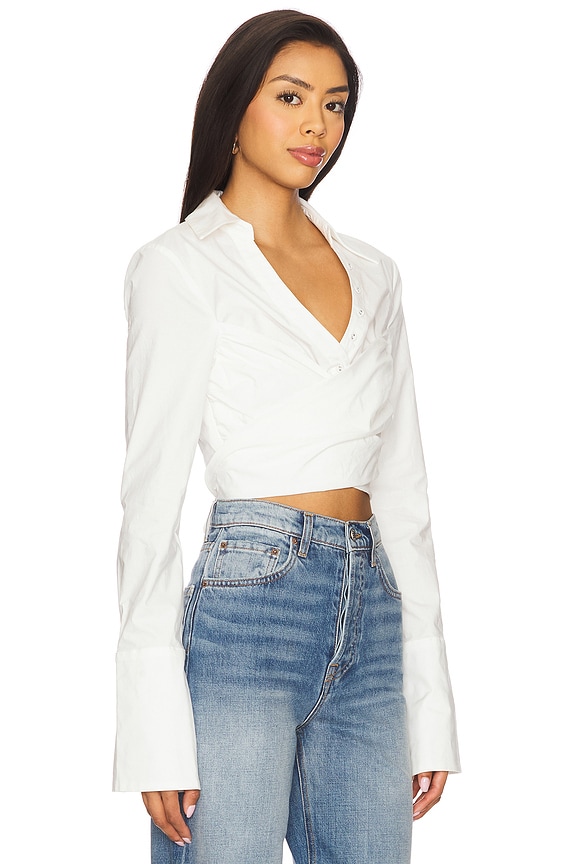 view 2 of 4 Evangeline Wrap Top in White