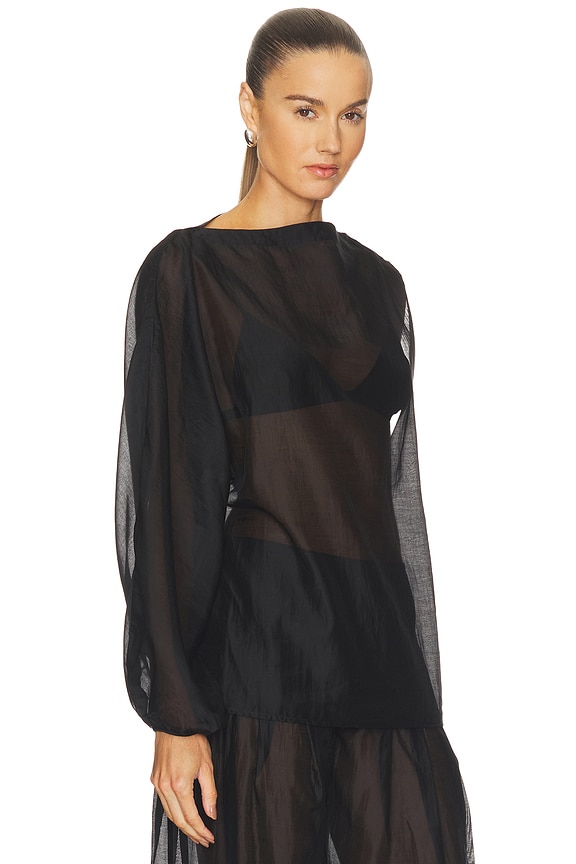 view 2 of 5 Evelia Top in Black