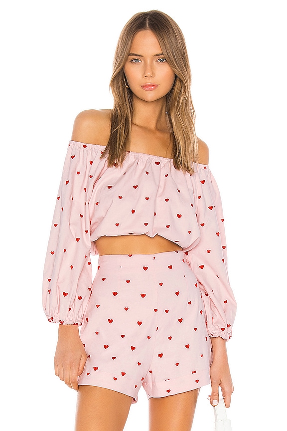 view 2 of 6 Cecilia Top in Pink & Red