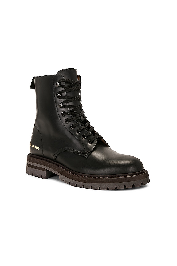 view 2 of 5 Leather Winter Combat Boots in Black
