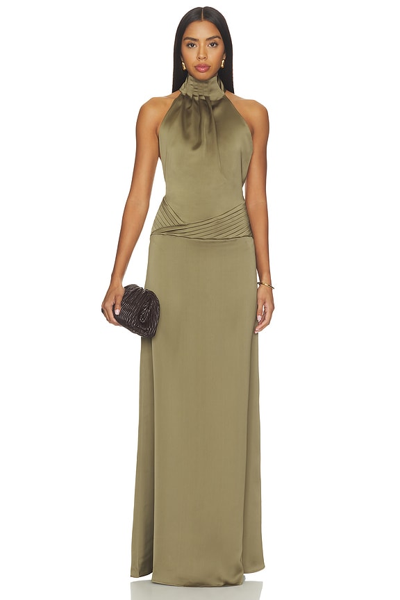 view 2 of 3 La Comprometida Dress in Dark Olive