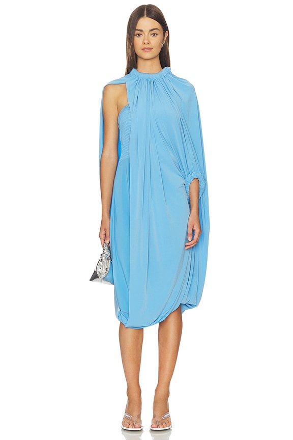 view 1 of 4 Draped Smock Dress in Blue