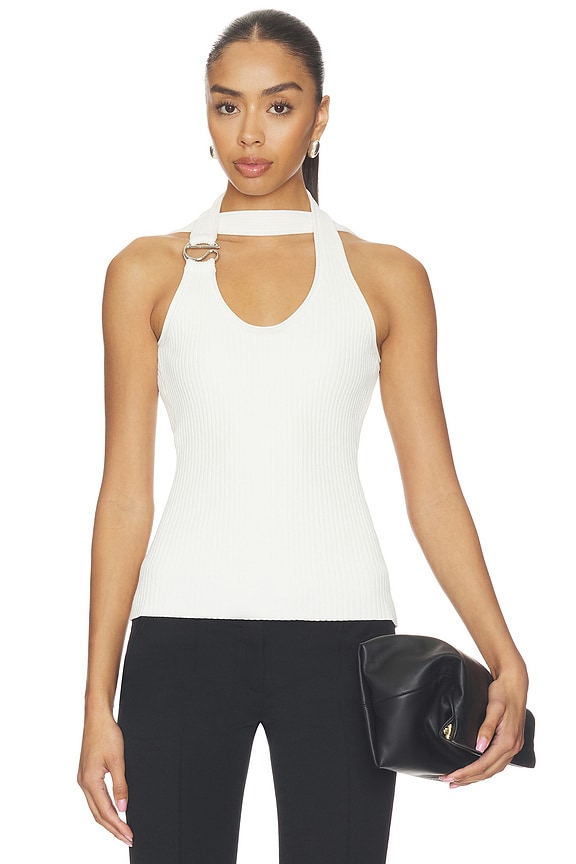 view 2 of 5 C Logo Knit Top in White