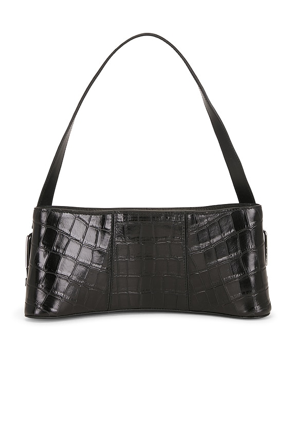 view 2 of 6 Croco Ergonomic Shoulder Bag in Black