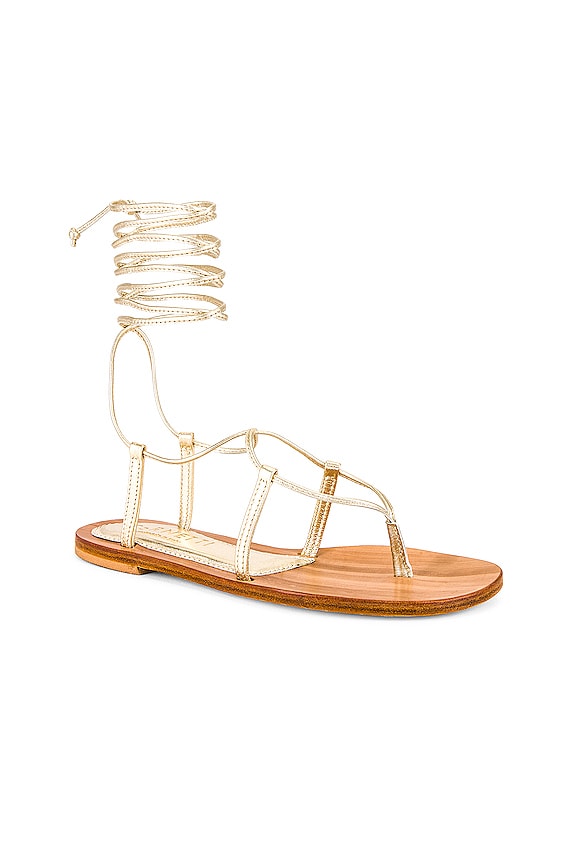 view 2 of 5 Molentis Lace Up Sandal in Laminate Gold