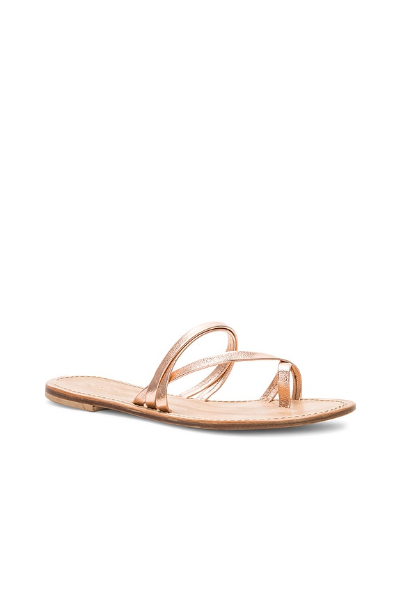 view 2 of 5 Salina Sandal in Rose Gold Laminate Calfskin