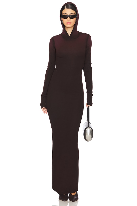 view 2 of 5 Verona Hoodie Dress in Eggplant Cast