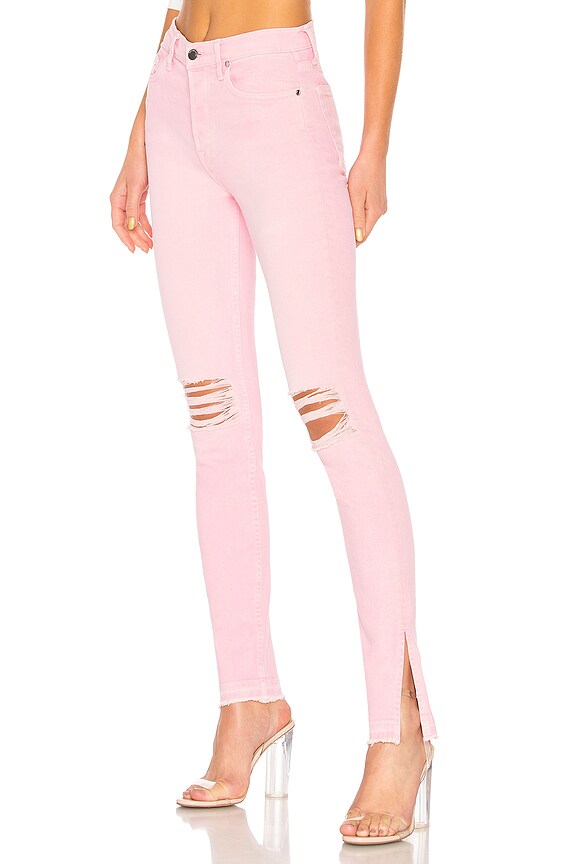 view 2 of 4 High Split Jean in Light Pink