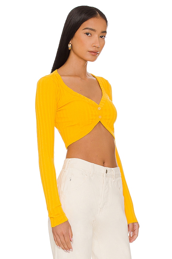view 2 of 4 Capri Crop Cardigan in Yellow