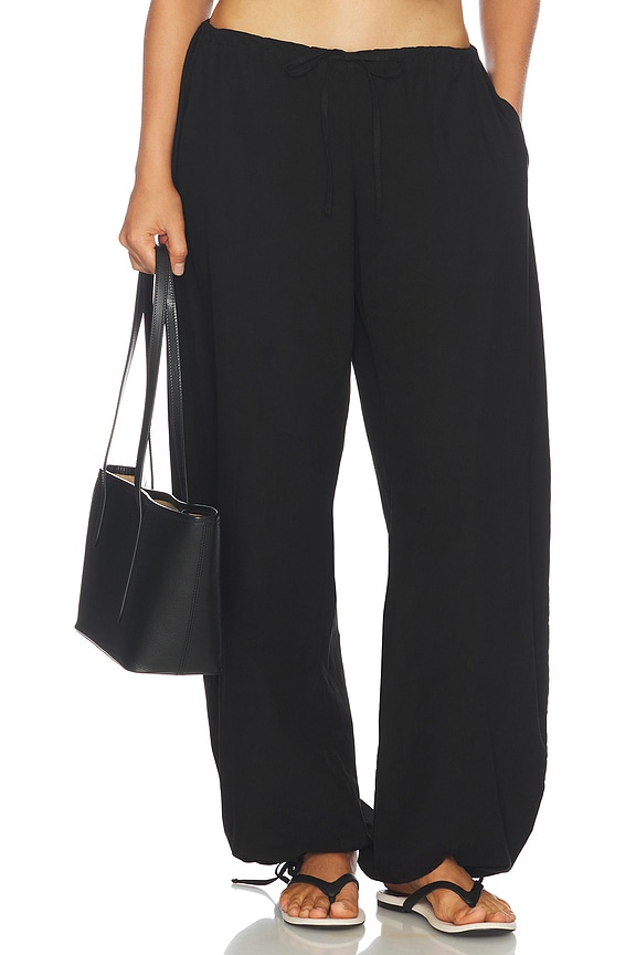 view 1 of 6 The Santorini Drawstring Pant in Jet Black