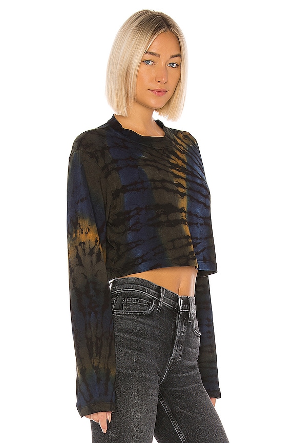 view 2 of 3 Tokyo Crop Long Sleeve in Deep Sea Vortex