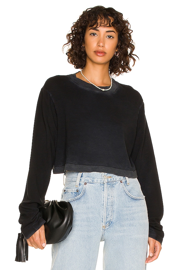 COTTON CITIZEN Tokyo Crop Long Sleeve in Vintage Black REVOLVE