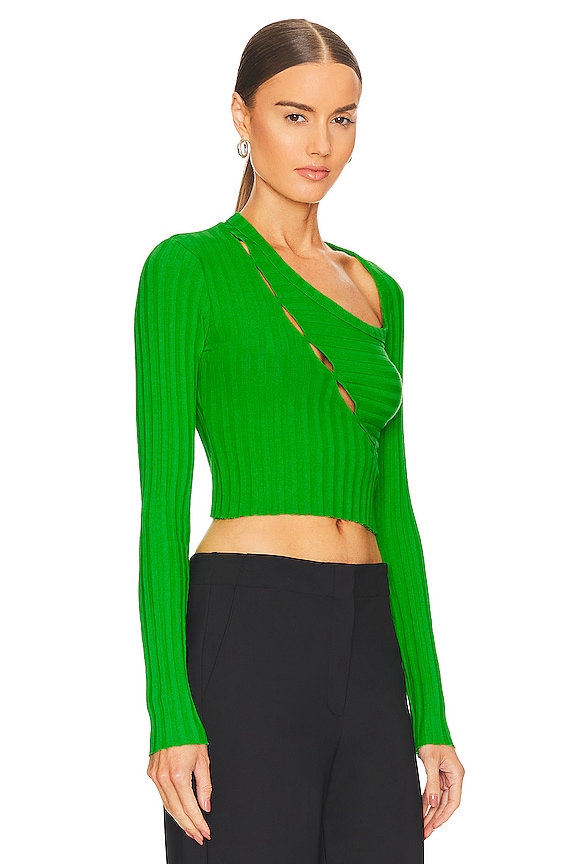 view 2 of 4 The Capri Crop Shirt in Lime