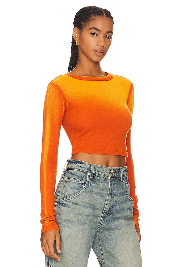 view 2 of 4 CAMISA VERONA CROP in Burnt Orange Cast