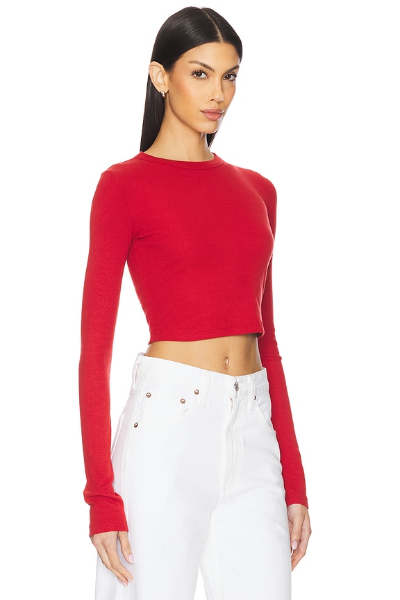 view 2 of 4 Verona Crop Shirt in Crimson