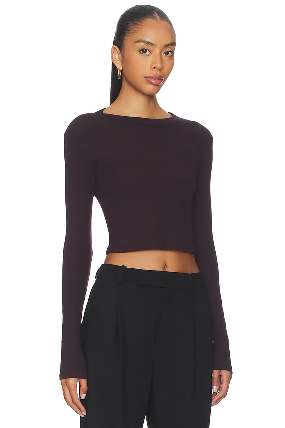 view 2 of 4 Verona Crop Shirt in Eggplant