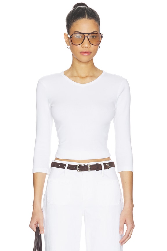 view 1 of 4 CAMISETA CUELLO PICO THE SEOUL in White