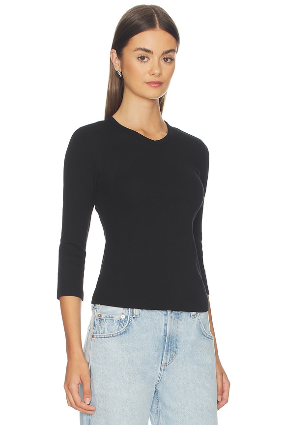 view 2 of 4 The Seoul V-neck Shirt in Jet Black