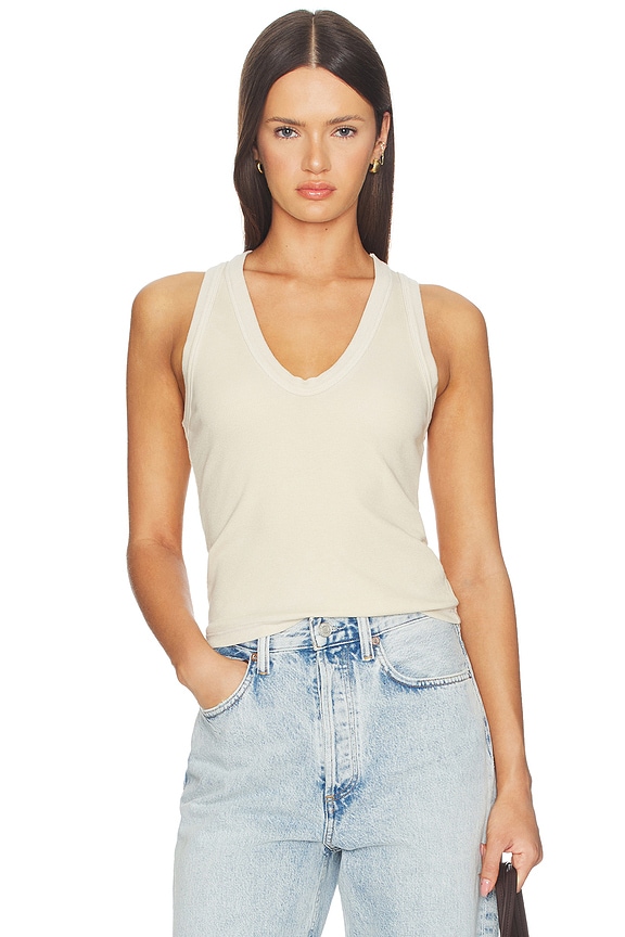 view 1 of 4 The Verona U-neck Tank in Vintage Oatmeal