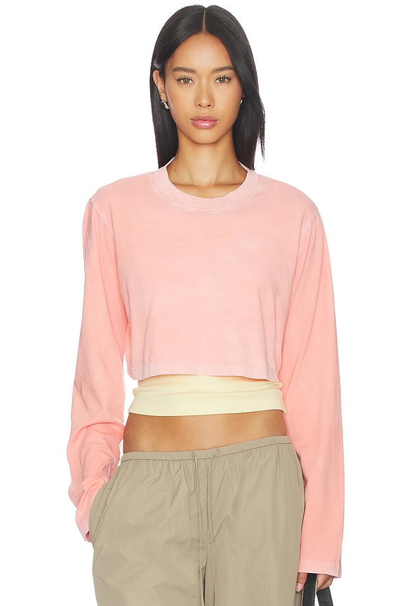 view 1 of 5 The Tokyo Crop Shirt in Vintage Grapefruit