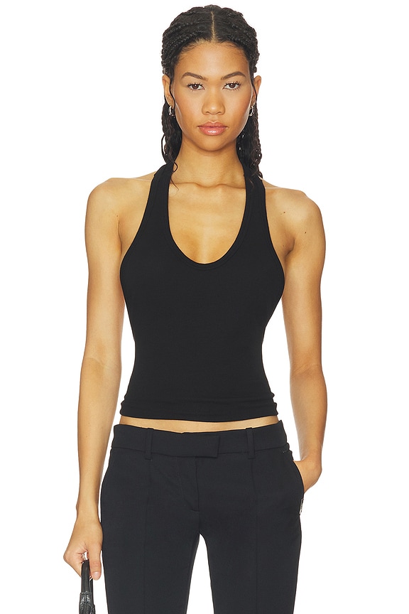 view 1 of 4 The Verona Slim Racerback Tank in Jet Black