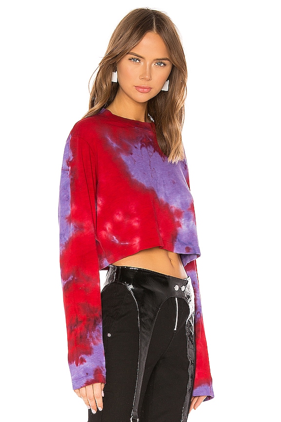 view 2 of 4 Tokyo Crop Shirt in Cherry & Lavender Tie Dye
