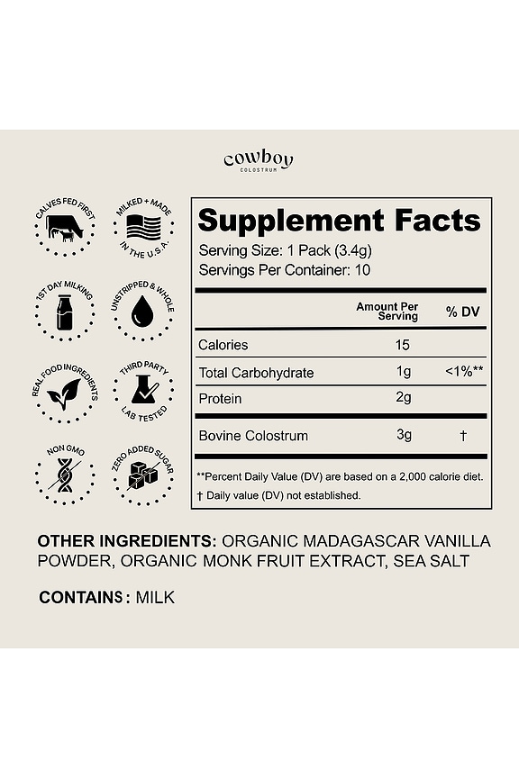 view 2 of 6 COLOSTRUM VANILLA STICK PACKS 10CT in 