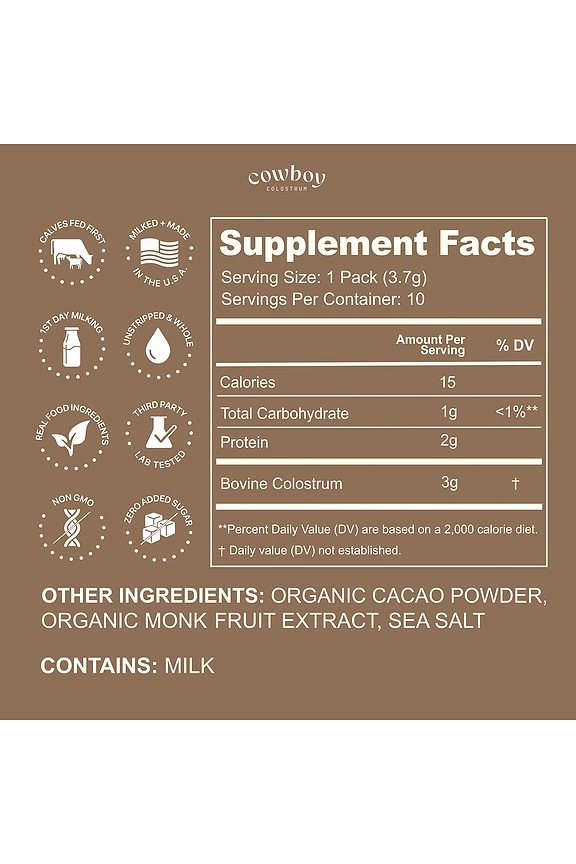 view 2 of 6 COLOSTRUM CHOCOLATE STICK PACKS 10CT in 