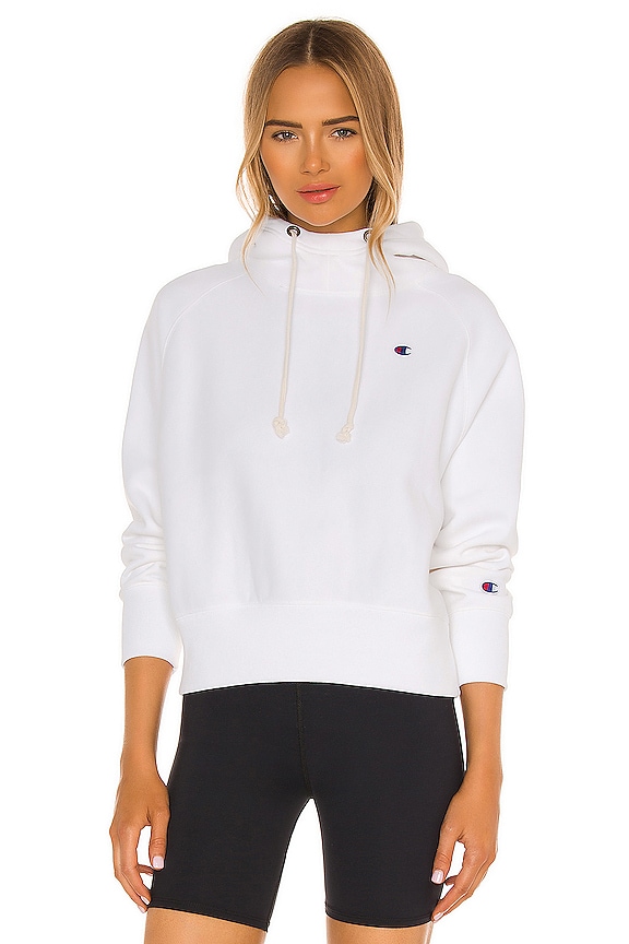 view 1 of 4 Reverse Weave Cropped PO Hoodie in White