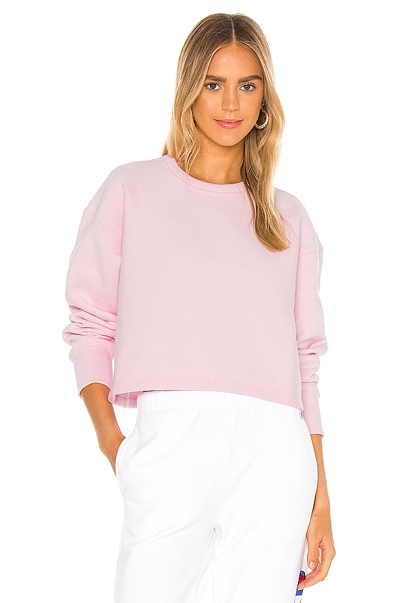 view 2 of 5 Cropped Crewneck Sweatshirt in Pink