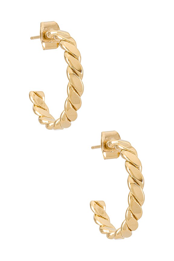 view 1 of 2 Loaf Hoop Earrings in Gold in Yellow Gold