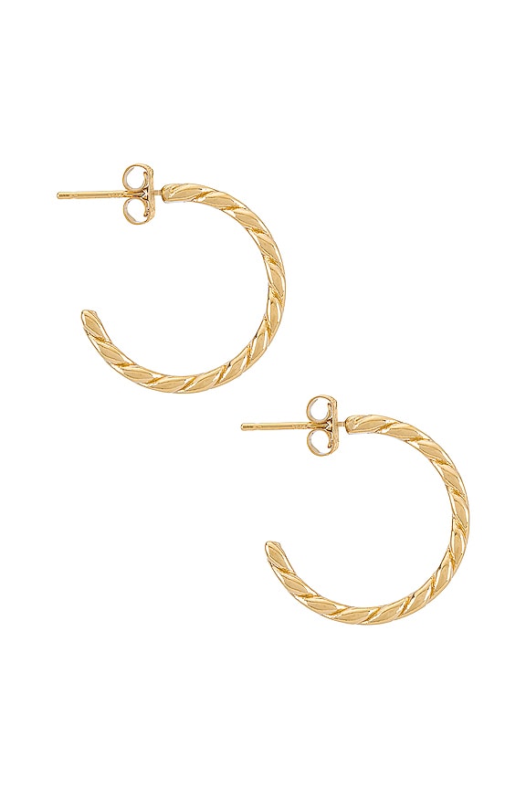 view 2 of 2 Loaf Hoop Earrings in Gold in Yellow Gold