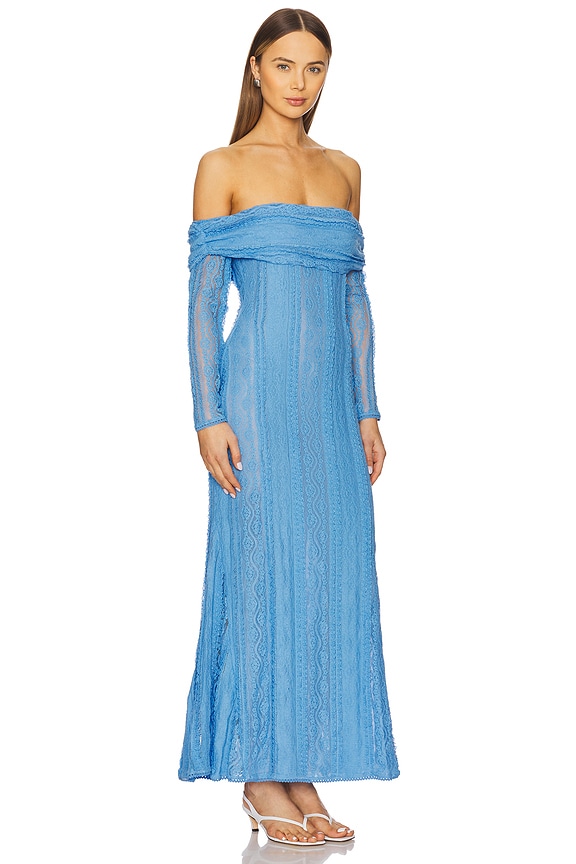 view 2 of 3 Minerva Long Dress in Blue Tannis