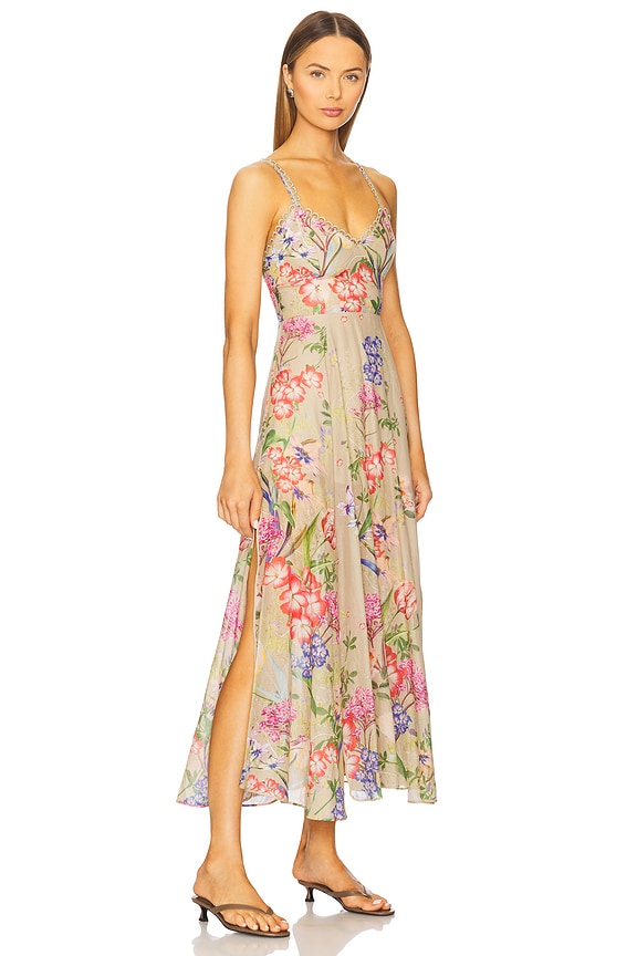 view 2 of 3 Iraso Long Dress in Olive Botanic