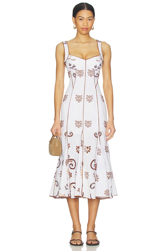 view 1 of 4 VESTIDO NAIA in White & Brown