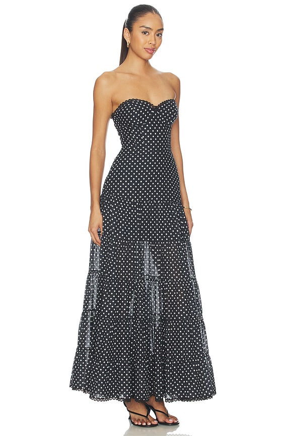 view 2 of 4 VESTIDO LARGO JIMENA in Black Dots