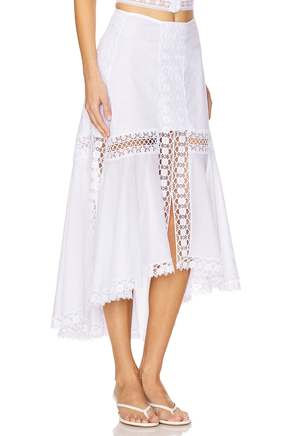 view 2 of 6 CLAIR 미디 스커트 in White