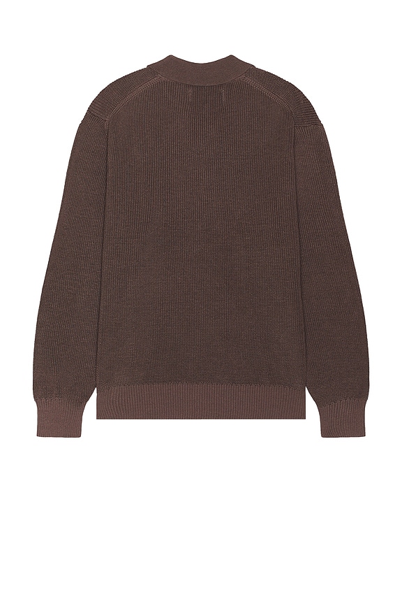 view 2 of 3 Long Sleeve Slouchy Polo in Brown