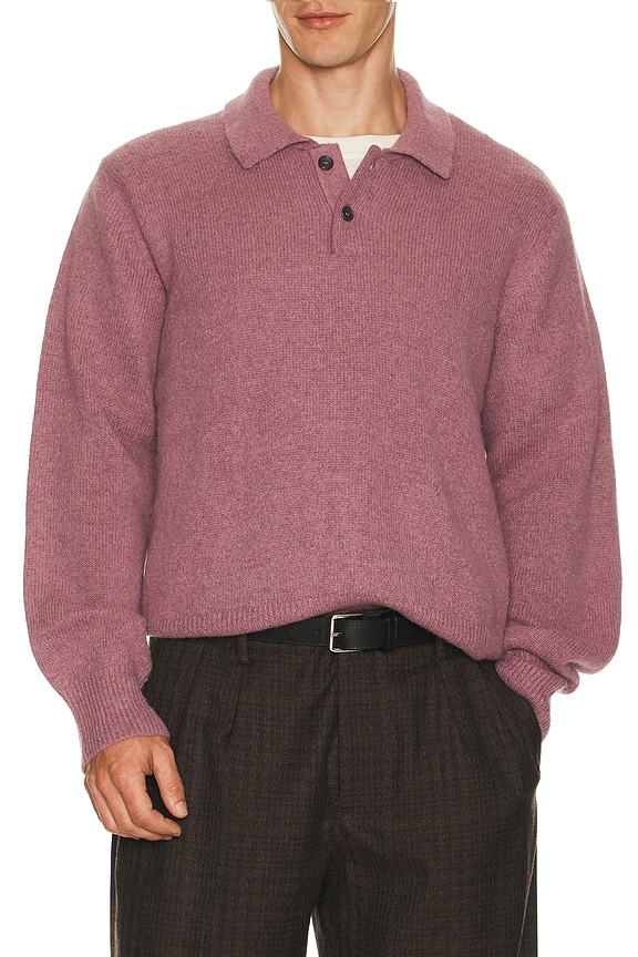 view 1 of 4 Brushed Alpaca Polo in Plum